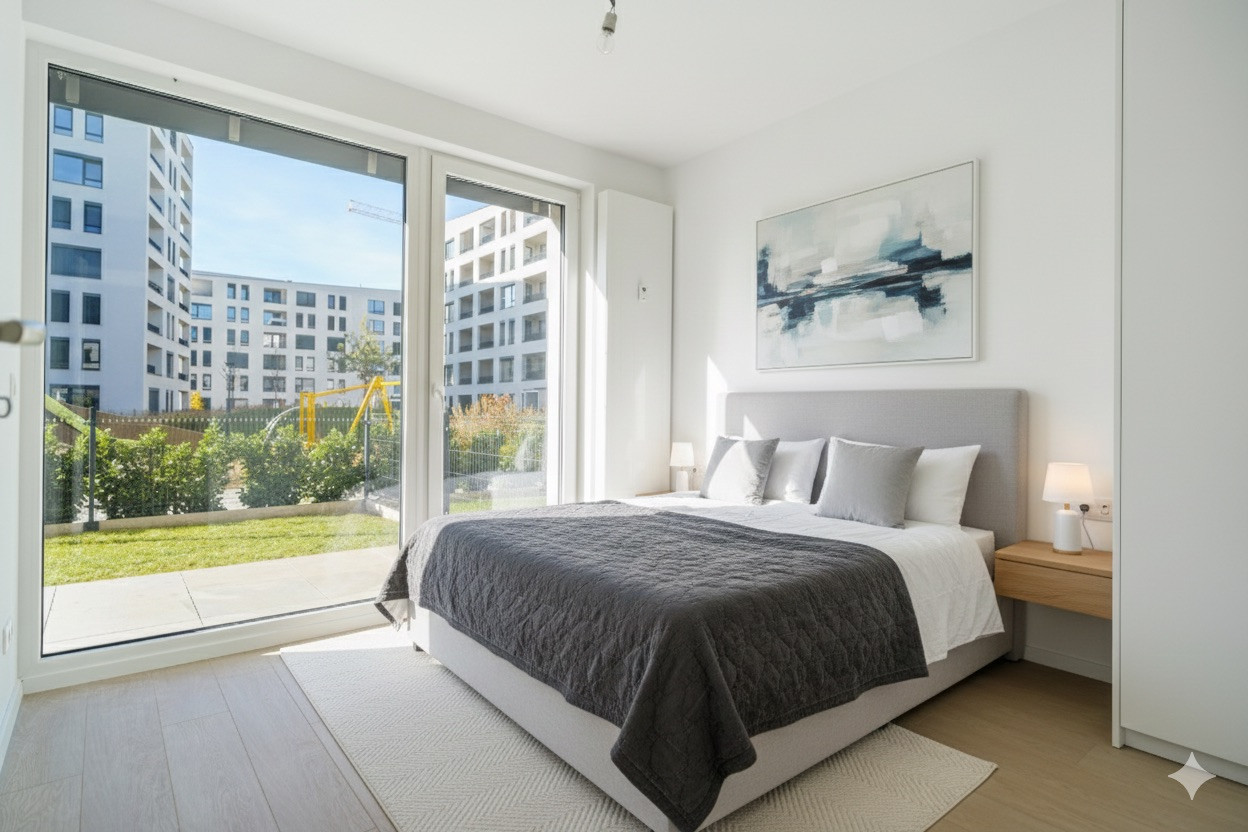 NA PREDAJ NOVOSTAVBA 2-izbový byt 62,38m2 s predzáhradkou, pivnicou a park. státím v projekte Prúdy, ul. Včelárska Trnava