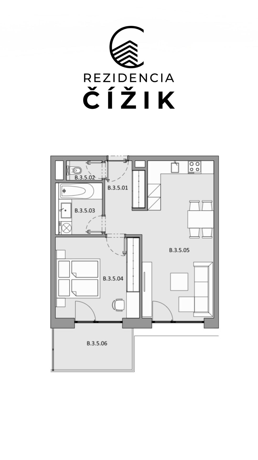 Ponúkam Vám 2i byt v novostavbe Čížik – Košice – Staré Mesto.