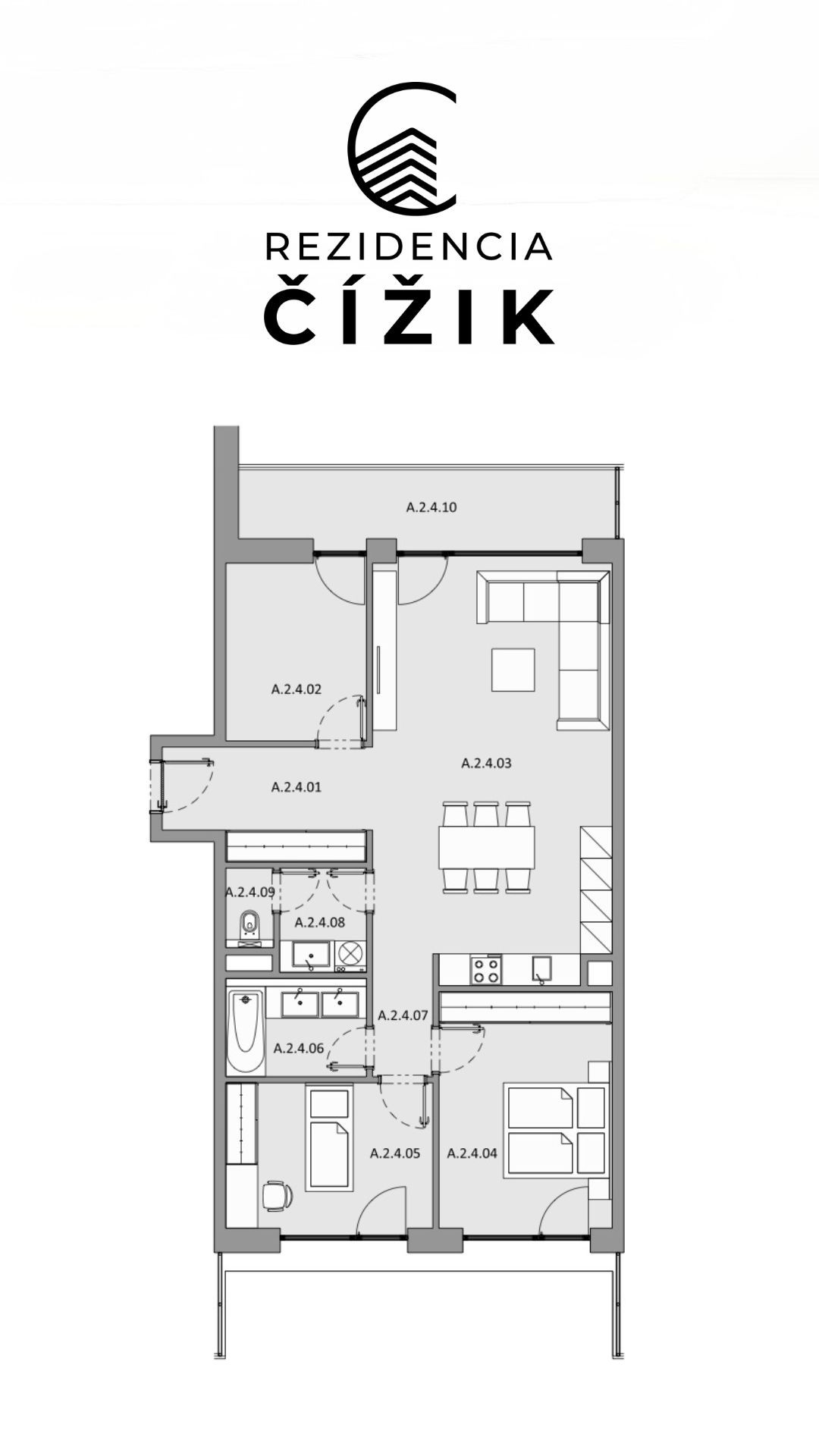 Ponúkam Vám 4i byt v novostavbe Čížik – Košice – Staré Mesto.