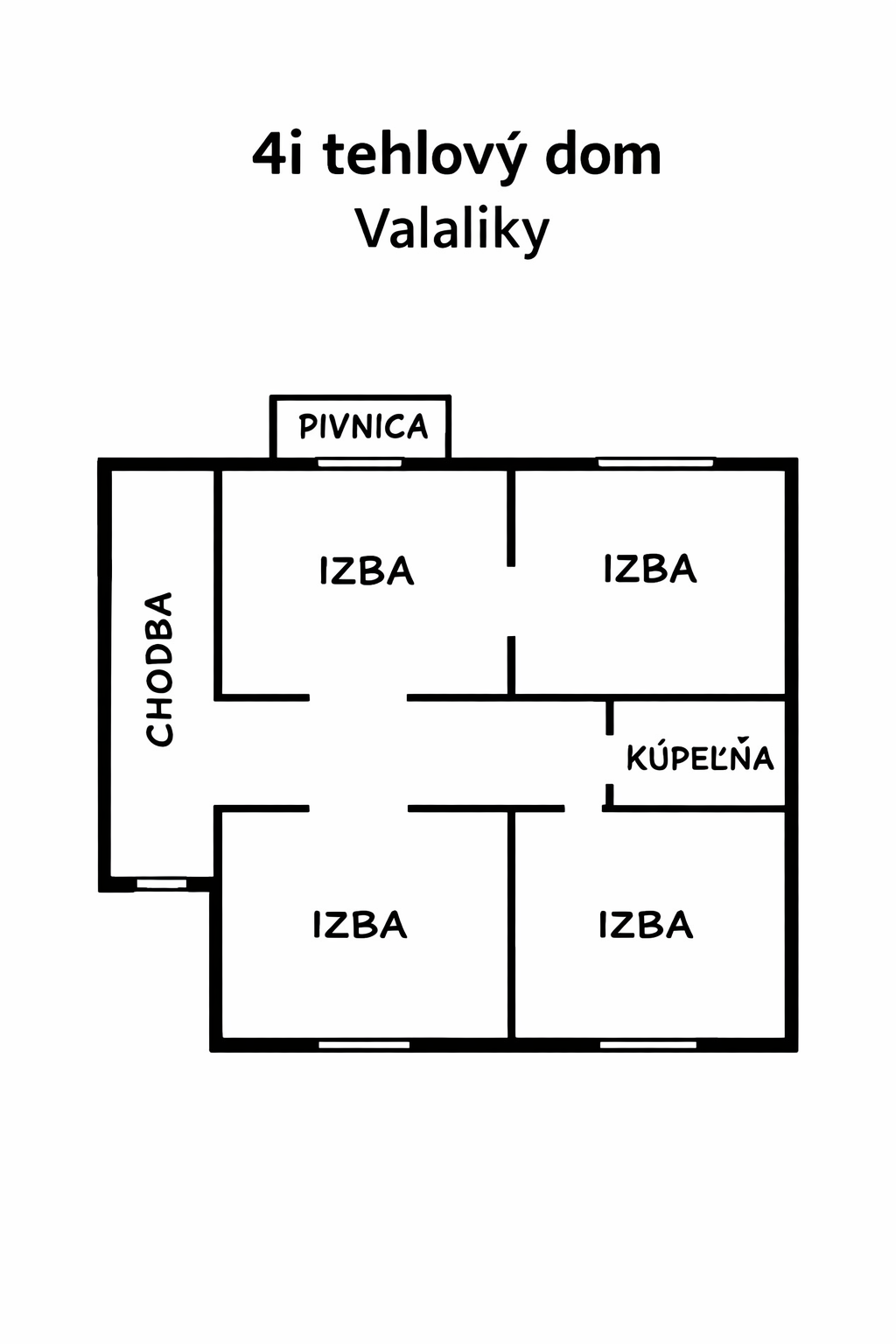 Na predaj tehlový • 4i RD v slepej ulici • Valaliky