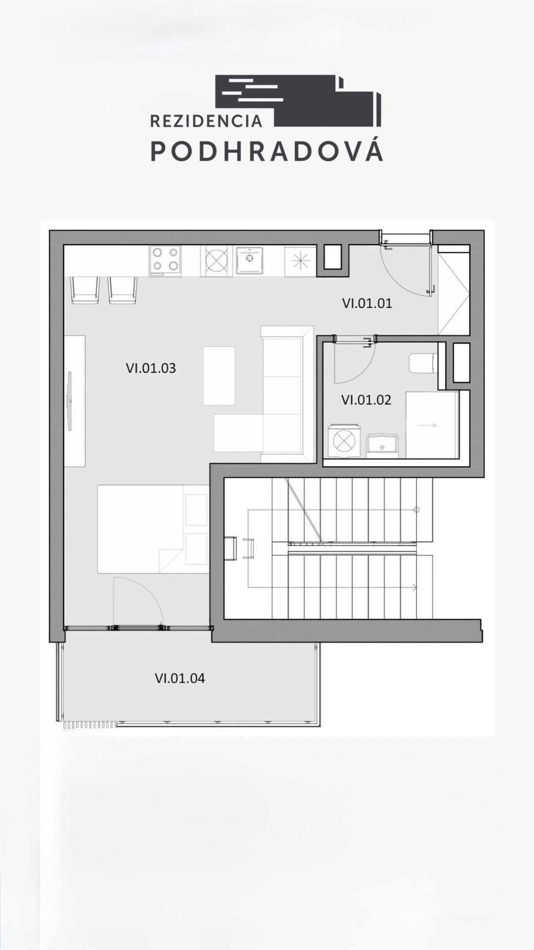 Rezidencia PODHRADOVÁ - priestranný 1i byt s balkónom