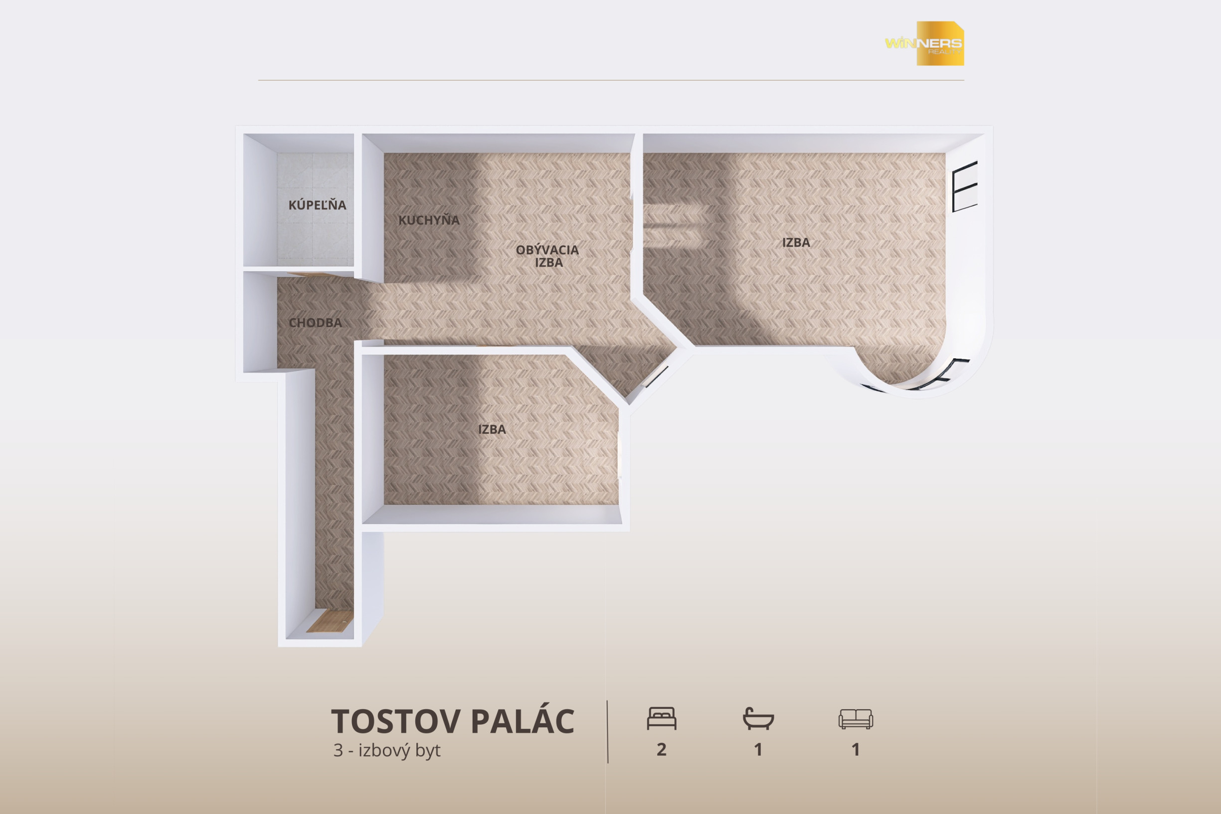 Jediný byt na predaj v unikátnom projekte Tostov Palác – národná kultúrna pamiatka v centre mesta Košice.