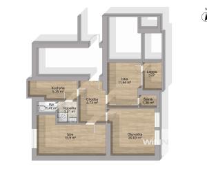 REZERVOVANÉ - Na predaj zrekonštruovaný 3-izbový s loggiou, 74,50 m2, Revúcka ulica, Bratislava-Nivy