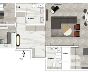 3-izb. byt s veľkou terasou a garážou pri lesoparku Železná studnička