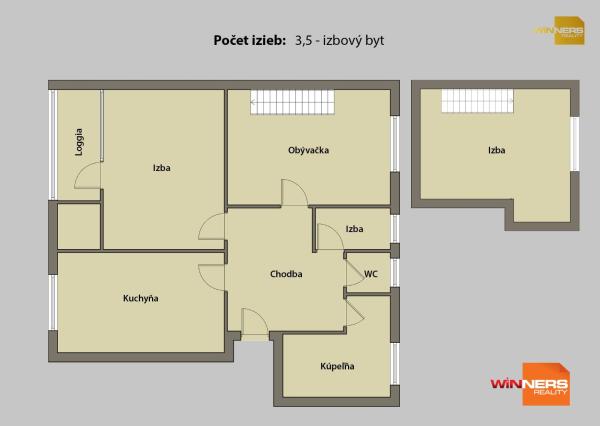 Priestranný 3,5i tehlový byt v centre Košíc s uzavretým dvorom na Gorkého ul.
