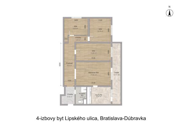 REZERVOVANÉ - Na predaj kompletne zrekonštruovaný 4-izbový byt, 93,30 m2, Lipského ulica, Bratislava-Dúbravka