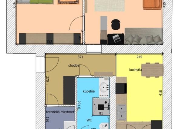 REZERVOVANÉ - 2 izbový byt Krupina, ul. Fr.Kráľa