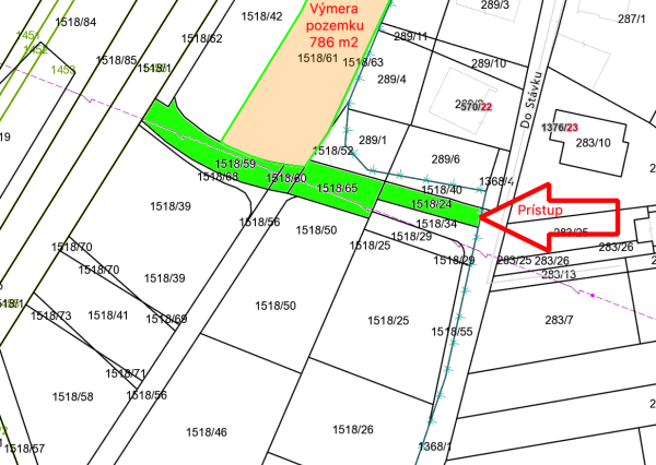 Predaj investičného stavebného pozemku o výmere 786 m² – ulica Do Stávku,  Žilina – Trnové