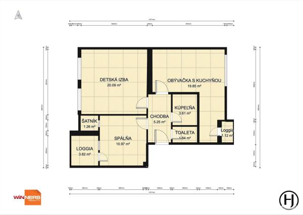 REZERVOVANÉ - Na predaj zrekonštruovaný 3-izbový s loggiou, 74,50 m2, Revúcka ulica, Bratislava-Nivy