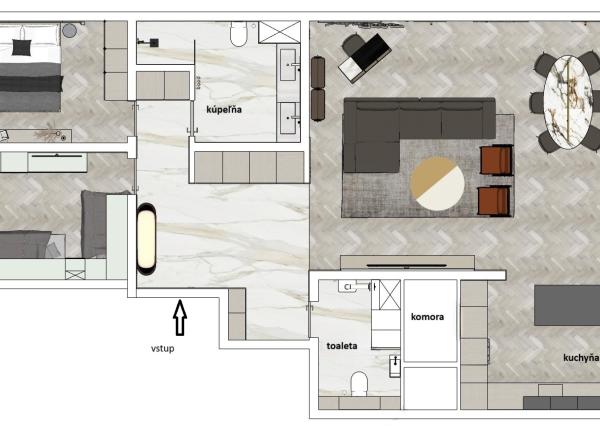 3-izb. byt s veľkou terasou a garážou pri lesoparku Železná studnička