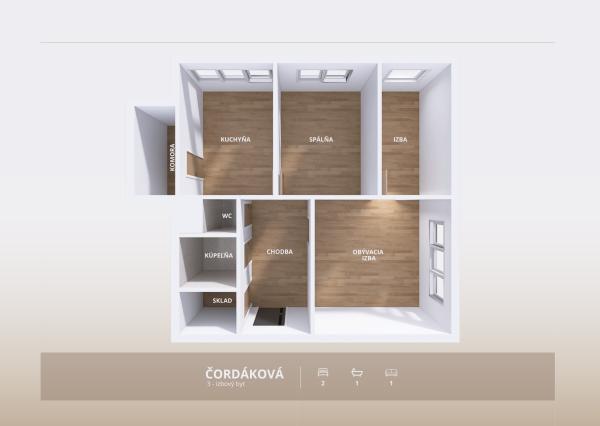 3-izbový byt na predaj, Čordáková ulica, Košice , Sídlisko KVP