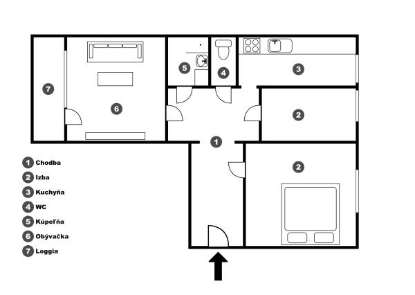 NA PREDAJ 3-izbový byt 74 m2 po kompletnej rekonštrukcií s loggiou, ul. Gessayova