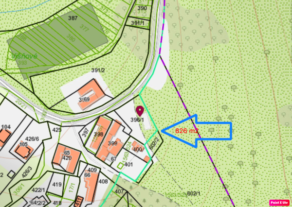 Predaj stavebného pozemku vo Višňovom, 826 m2