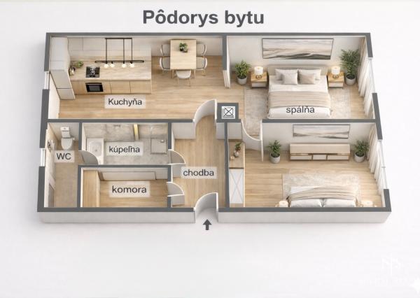 REZERVOVANÉ - Na predaj 2 - izbový byt po rekonštrukcii v obci Banská Belá