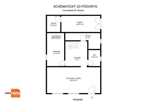 Na predaj rodinný dom s garážou, pozemok 817 m2, Hornoulická ulica, Bojnice
