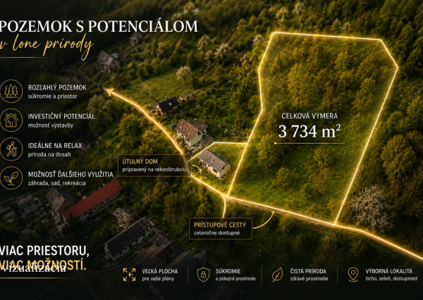 NA PREDAJ | Stavebný pozemok s potenciálom – Žarnovická Huta, Žarnovica