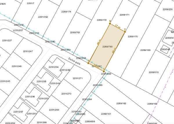 Na  predaj stavebný pozemok 800 m2, Križovany nad Dudváhom, okres Trnava